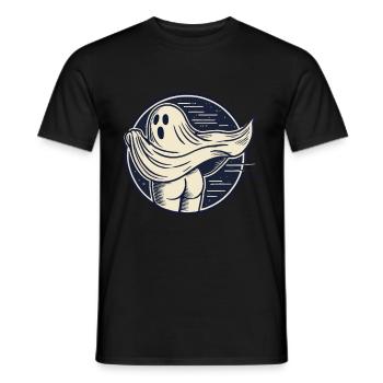 Funny Halloween Ghost Sarcastic Humor - Men's T-Shirt - black - Front - AI Model Male 178 light (178cm)