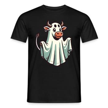 Funny Cow Ghost Bull Sheet Costume Idea - Men's T-Shirt - black - Front - AI Model Male 178 light (178cm)