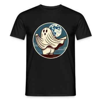 Lustiges Halloween Gespenst Freak Unterm Laken - Männer T-Shirt - Schwarz - Vorne - AI Model Male 178 light (178cm)