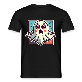 Erschrockenes Gespenst Lustiges Geister Design - Männer T-Shirt - Schwarz - Vorne - AI Model Male 178 light (178cm)