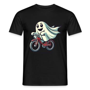 Bicycle Riding Ghost Funny Ghost - Men's T-Shirt - black - Front - AI Model Male 178 light (178cm)