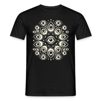 fantômes effrayants yeux sombre Halloween design - T-shirt homme - noir - Devant - AI Model Male 178 light (178cm)