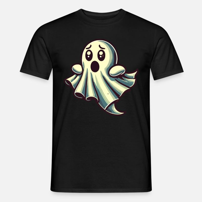 Scared Ghost Funny Ghost Design - Men's T-shirt - black