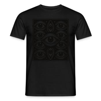 fantômes effrayants yeux sombre Halloween design - T-shirt homme - noir - Devant - AI Model Male 178 light (178cm)