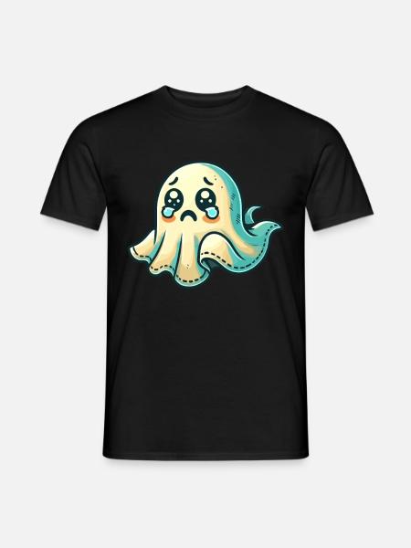 Sad Ghost Funny Ghost Design - Men's T-Shirt - black