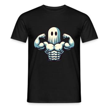 Bodybuilding Ghost Funny Gym Ghost - Men's T-Shirt - black - Front - AI Model Male 178 light (178cm)