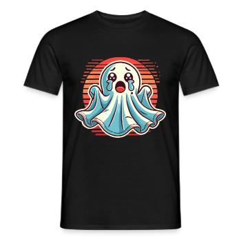 Sad Ghost Cute Weeping Ghosts - Men's T-Shirt - black - Front - AI Model Male 178 light (178cm)