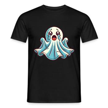 Sad Ghost Cute Weeping Ghosts - Men's T-Shirt - black - Front - AI Model Male 178 light (178cm)