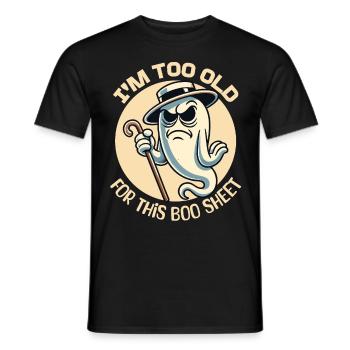 Boo Sheet fantôme drôle dire Design - T-shirt homme - noir - Devant - AI Model Male 178 light (178cm)