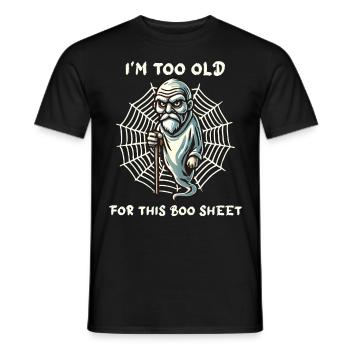 vieux Boo feuille drôle dire Design - T-shirt homme - noir - Devant - AI Model Male 178 light (178cm)
