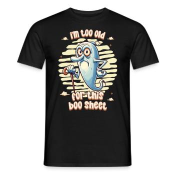Funny Saying Design Grumpy Old Ghost - Men's T-Shirt - black - Front - AI Model Male 178 light (178cm)