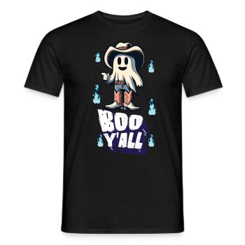 Cowboy Ghosts Boo Y'all Funny Saying Design - Men's T-Shirt - black - Front - AI Model Male 178 light (178cm)