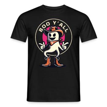Boo Y’all Cowboy Fantômes Bonne Humeur Fantômes - T-shirt homme - noir - Devant - AI Model Male 178 light (178cm)
