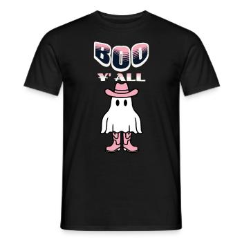 Boo y’all Cowboy Fille Fantômes Bonne humeur Rétro - T-shirt homme - noir - Devant - AI Model Male 178 light (178cm)