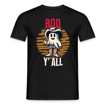 Boo Y'all Cowboy Ghosts Good Mood Ghosts - Men's T-Shirt - black - Front - AI Model Male 178 light (178cm)