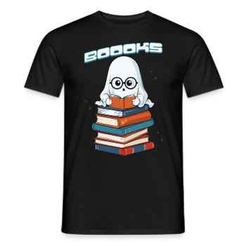 Cute Book Lover Ghost Funny Saying - Men's T-Shirt - black - Front - AI Model Male 178 light (178cm)