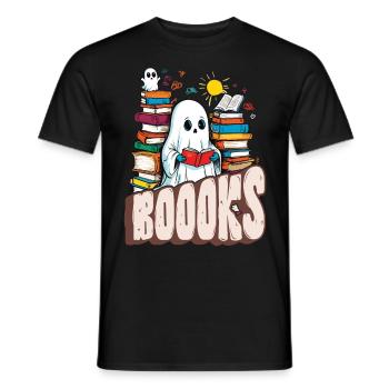 gruNiedliches Buchliebhaber Gespenst Lustiger Spru - Männer T-Shirt - Schwarz - Vorne - AI Model Male 178 light (178cm)