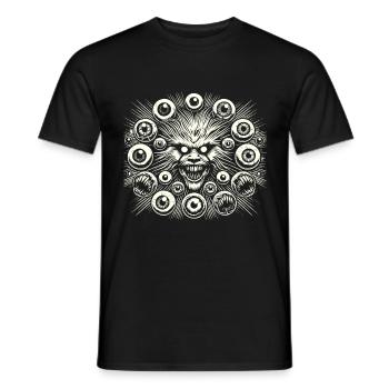 Dark Monster Eyes Creepy Halloween Design - Men's T-Shirt - black - Front - AI Model Male 178 light (178cm)