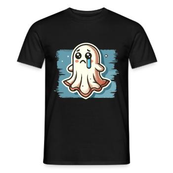 Sad Ghost Cute Weeping Ghosts - Men's T-Shirt - black - Front - AI Model Male 178 light (178cm)
