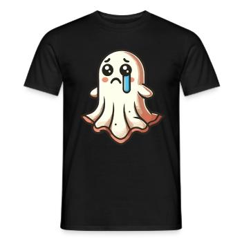 Sad Ghost Cute Weeping Ghosts - Men's T-Shirt - black - Front - AI Model Male 178 light (178cm)