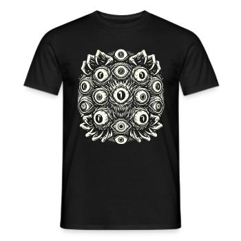 Dark Monster Eyes Scary Halloween - Men's T-Shirt - black - Front - AI Model Male 178 light (178cm)