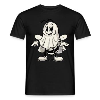 aFunny Bee Ghost Cute Ghost Bee - Men's T-Shirt - black - Front - AI Model Male 178 light (178cm)