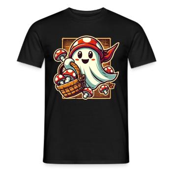 Amateur De Champignons, Fantôme, Champignons, Collectionneur, - T-shirt homme - noir - Devant - AI Model Male 178 light (178cm)