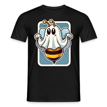 Funny Bee Ghost Cute Ghost Bee - Men's T-Shirt - black - Front - AI Model Male 178 light (178cm)