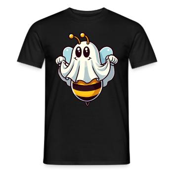 Funny Bee Ghost Cute Ghost Bee - Men's T-Shirt - black - Front - AI Model Male 178 light (178cm)