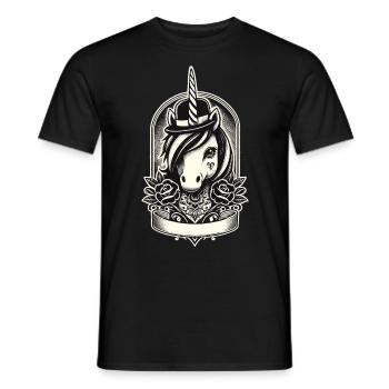 Creepy Gothic Unicorn Aesthetic Goth Design - Men's T-Shirt - black - Front - AI Model Male 178 light (178cm)