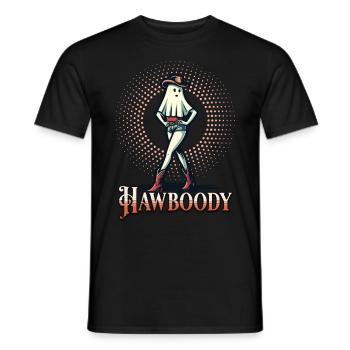 Cowboy Girl Ghost Funny Pun Saying - Men's T-Shirt - black - Front - AI Model Male 178 light (178cm)