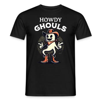 Drôle Cowboy Ghost Salutation Ghosts Girls - T-shirt homme - noir - Devant - AI Model Male 178 light (178cm)