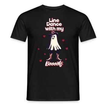 Funny Cowboy With Boots Line Dance Ghost - Men's T-Shirt - black - Front - AI Model Male 178 light (178cm)