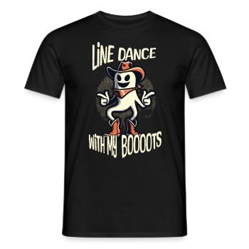 Cowboy Mit Boots Line Dance Gespenst - Männer T-Shirt - Schwarz - Vorne - AI Model Male 178 light (178cm)