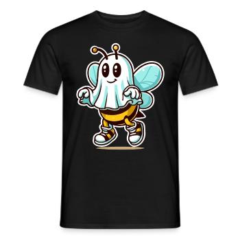 Funny Bee Ghost Cute Ghost Bee - Men's T-Shirt - black - Front - AI Model Male 178 light (178cm)