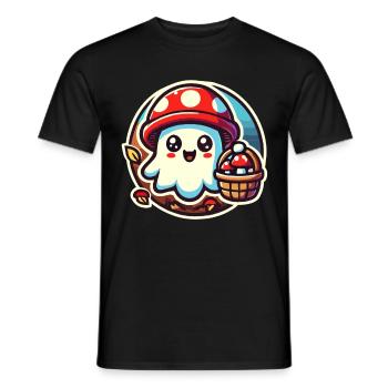 Mushroom Picker Ghost Ghost Mushroom Lover - Men's T-Shirt - black - Front - AI Model Male 178 light (178cm)