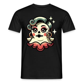 Funny Glamour Ghoul Flashy Halloween Girl - Men's T-Shirt - black - Front - AI Model Male 178 light (178cm)