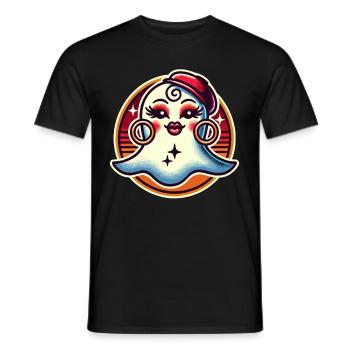Funny Glamour Ghoul Flashy Halloween Girl - Men's T-Shirt - black - Front - AI Model Male 178 light (178cm)
