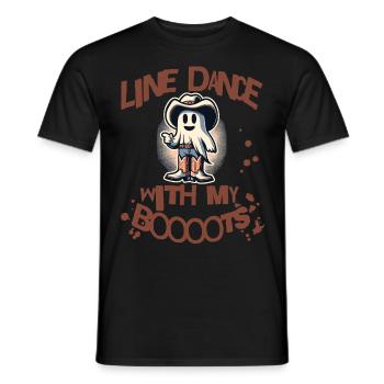 Cowboy Mit Boots Line Dance Gespenst - Männer T-Shirt - Schwarz - Vorne - AI Model Male 178 light (178cm)