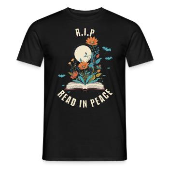 Drôle Livre Amoureux Design Effrayant Halloween - T-shirt homme - noir - Devant - AI Model Male 178 light (178cm)