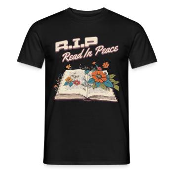 Drôle d’amateur de livres Design Lecture en paix - T-shirt homme - noir - Devant - AI Model Male 178 light (178cm)