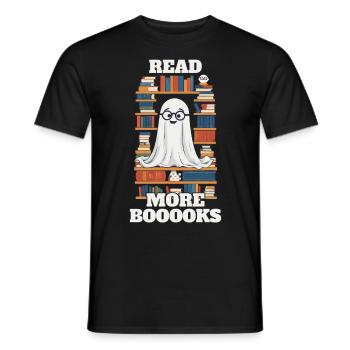 Cute Book Lover Ghost Funny Saying - Men's T-Shirt - black - Front - AI Model Male 178 light (178cm)