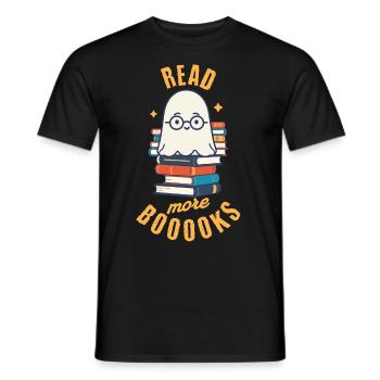 Cute Book Lover Ghost Funny Saying - Men's T-Shirt - black - Front - AI Model Male 178 light (178cm)