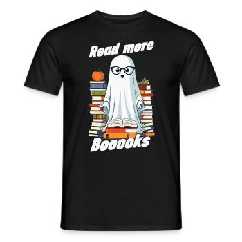 Cute Book Lover Ghost Funny Saying - Men's T-Shirt - black - Front - AI Model Male 178 light (178cm)