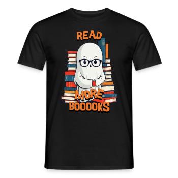 Cute Book Lover Ghost Costume Idea - Men's T-Shirt - black - Front - AI Model Male 178 light (178cm)