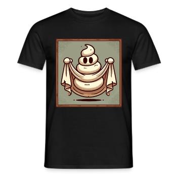 Lustiges Kackhaufen Gespenst Bull Sheet Kacke - Männer T-Shirt - Schwarz - Vorne - AI Model Male 178 light (178cm)