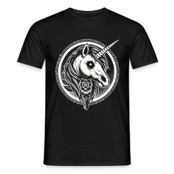 Creepy Gothic Unicorn Aesthetic Goth Design - Men's T-Shirt - black - Front - AI Model Male 178 light (178cm)