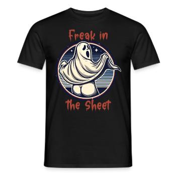 Freak in the Sheet Gruselige Gespenster Liebhaber - Männer T-Shirt - Schwarz - Vorne - AI Model Male 178 light (178cm)