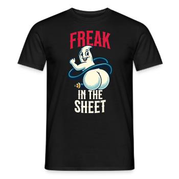 Freak Under Sheet Lustiges Gespenster Design - Männer T-Shirt - Schwarz - Vorne - AI Model Male 178 light (178cm)