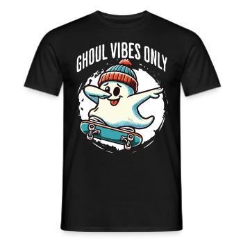 Ghoul Vibes Only Funny Halloween Saying Design - Men's T-Shirt - black - Front - AI Model Male 178 light (178cm)